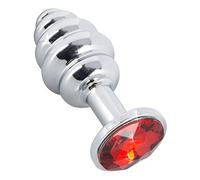 You2Toys Bijoux Plug Anale Argent/Rouge 7 x Diamètre 1,2-2,9 cm