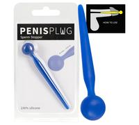 Dilateur Bloqueur de Sperme à Bille - Silicone Bleu