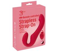 You2Toys - gode ceinture vibrant sans harnais - télécommande - silicone rouge