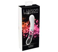 You2toys Liaison - vibromasseur en silicone-verre LED (transparent-blanc)