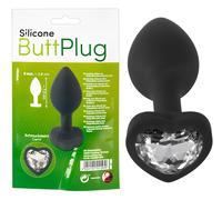You2Toys Bouchon Anal - plug noir avec pierre blanche
