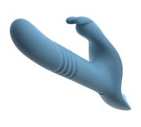 You2Toys - Vibromasseur à harnais lapin à piston, 3 pièces, avec télécommande (bleu)