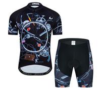 YOUALSO Ensemble de maillot de cyclisme pour homme à manches courtes et short rembourré pour vélo, T02, XL