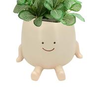 Youany Pot De Fleurs Balançoire, Jardinière À Suspendre Intérieur Extérieur, Pot De Fleurs en Résine avec Visage Et Balançoire, Pot De Plant-ES Assis en Résine pour Plant-ES Succulentes