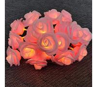 Youao Guirlande de roses lumineuses - Guirlande lumineuse florale rose | Lumières blanches de LED de Rose de batterie pour la guirlande artificielle de fleurs de mousse de lumières d'ambiance de