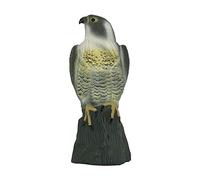 Youao Petite Sculpture d' | Oiseau Épouvantail Faucon Cornu Leurre - Magnifique à tête Blanche sur souche Jardin Figurine décorative d'extérieur pour Cour ou Jardin