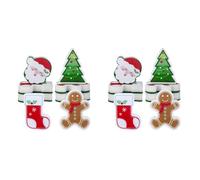 Youbones 16 PièCes ÉPonges de NoëL Cuisine ÉPonges à Vaisselle Double Face pour Laver la Vaisselle PèRe NoëL Arbre de NoëL Bonhomme en Pain D'ÉPice