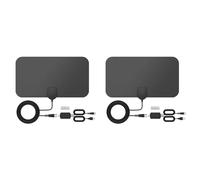 Youbones 2X Antenne TV HDTV Antenne TV Numérique Amplifiée D'Intérieur avec Signal Puissant Réception TV Full HD, Portée de 80 Miles