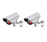 Youbones 2X Caméra de Sécurité Factice Extérieure, Système de Caméra de Surveillance Factice à LED pour la Sécurité des Propriétés, des Entreprises et des Maisons
