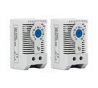 Youbones 2X KTS011 Pas de Rail Din de Thermostat D'Armoire de Contrôleur de Température Mécanique Réglable Normalement Ouvert, Utilisé pour Le Refroidissement