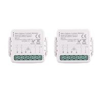 Youbones 2X Module de Commutateur de Rideau Intelligent Tuya Zigbee pour Moteur ÉLectrique de Volet Roulant, TéLéCommande avec Application Smart Life