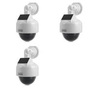 Youbones 3X Caméra de Sécurité de Simulation avec Lumière LED Clignotante, Dôme de Vidéosurveillance Factice à Rotation à 360°, Alimenté par Un Moniteur Intérieur/Extérieur