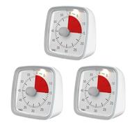 Youbones 3X Minuterie de 60 Minutes, Minuterie de Salle de Classe, Compte à Rebours pour Enfants et Adultes, Outil de Gestion Du Temps pour Enseigner le Gris