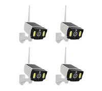 Youbones 4X LumièRe de Capteur de Mouvement Solaire, CaméRa Factice ÉTanche Fausse CaméRa ExtéRieure IntéRieure Lampe de Projecteur de Rue Lampe Murale de Jardin, COB