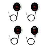 Youbones 4X Tuya Maison Intelligente Wifi Capteur de TempéRature Fil NuméRique ThermomèTre Chambre Eau Piscine Thermostat Alarme Prise Ue