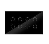 Youbones Interrupteur Mural Tactile Intelligent WIFI, Panneau en Verre, 8 Boutons, Tuya Smart Life pour Home, Installation Facile, Facile à Utiliser, Noir