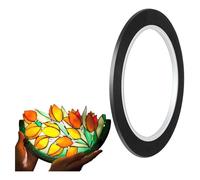 Youbones Lignes de plomb noires en PET pour vitraux, bandes de plomb pour vitraux, 3 mm, 216 pieds, pour surfaces de vitraux, fenêtres de galerie