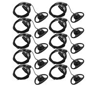 Youbones Lot de 10 écouteurs intra-auriculaires 2 broches en forme de D avec microphone pour radios bidirectionnelles Gp88S, Gp300, Gp68, Gp2000, Gp88, Gp3188, Cp040, Cp1200, A8, A6, A10, A12