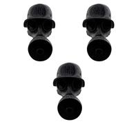 Youbones Lot de 3 bouchons anti-poussière universels pour bouteille de bière - Motif masque allemand - Pour fête - Accessoires de bar - Noir