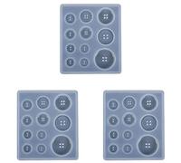 Youbones Lot de 3 moules en silicone avec bouton en résine - Fait à la main - Avec trou - Pendentif en époxy - Pendentif pour clés - Accessoires