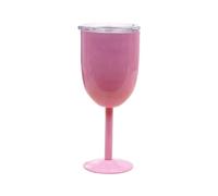 Youbones Verre à vin en acier inoxydable double couche couleur calice grande capacité résistant aux tasses Rose