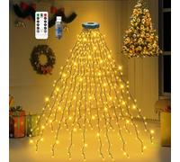 YOUBST Guirlande lumineuse pour sapin de Noël 280LED 2M×8 Guirlande Fil Cuivre 8 Modes Étanchéité IP44 Guirlande pour Lumière D'arbre de Noël, pour 1.5-2.4M Guirlande lumineuse