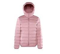 YOUCAI Femme Doudoune Légère Coupe-vent Chaudes et isolées Veste d'hiver matelassée Parka Manteau Duvet Bodywarmer Veste courte en duvet à Capuche Rose L