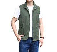 YOUCAI Gilet d'extérieur pour Homme Été Gilet de Travail de Pêche Léger Respirant sans Manches Veste de Photographie Veste d'alpinisme Loisirs Gilets De Plein air,Armée verte,XL