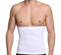 YOUCAI Homme Ceinture Gainante Élastique Taille Amincissante Ventre Plat Minceur Gaine Abdominale Compression Lombaire，Blanc,M