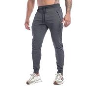 YOUCAI Pantalon Jogging Homme Slim Fit Pantalons de Survêtement Jogger Training Pants Sweatpants avec Poches Zippées,Gris2,M
