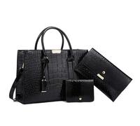 YOUCAI Sac à Main et Portefeuille Ensemble Sacs à Main pour Femmes Sacs à Bandoulière en Cuir PU Grand Ensemble de Sac Cabas Noir