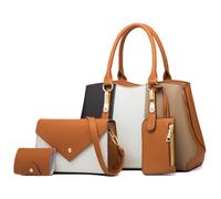 YOUCAI Sac à Main Femme Sacs Bandoulière Ensembles de Sac Cabas Sacs de Messager Travailler Voyage Décontracté Quotidien Ensemble de 3 PCS Marron