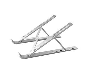YOUCAI Support de Ordinateur Portable Ventilé en Aluminium, Réglable Inclinable Ergonomique Stand de Bureau Pliable pour Macbook Air Pro/Pc/Ipad/Notebook/Tablette Argent