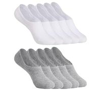 YOUCHAN 10 Paires Chaussettes Invisible Hommes Femmes Basses et Courtes en Coton Socquettes pour Mocassins Souliers Loafers Blanc Gris 39-42