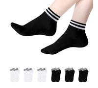 YOUCHAN 6 Paires Chaussettes Femme Homme - Chaussettes Basses pour Running Travail Randonnées Rétro Classiques Noir Blanc 47-50