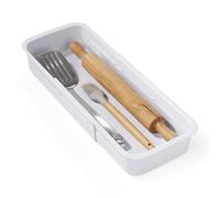 YouCopia DrawerFit Poubelle à tiroir coulissante, Organiseur de Rangement de Cuisine Extensible et réglable, 1, Blanc moucheté