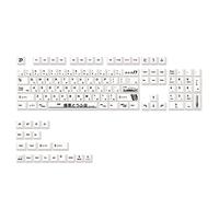 Youdefa 124 Touches Japonaises PBT Blanc AE86 Initial D Cherry Le Clé pour Clavier pour Clavier Cherry MX 61 68 84 87 96 98 104
