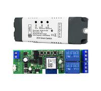 Youdefa Tuya Smart WiFi Switch Relay Module 2 CH AC/DC 7-32V RF/APP TéLéCommande sans Smart Home pour Alexa Home