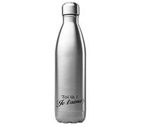 YouDesign Bouteille Gourde Isotherme Acier INOX 500 ML imprimé Citation Toi la Je t'aime ref G2638