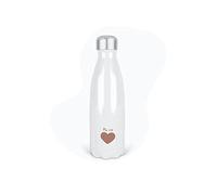 YouDesign Bouteille Gourde Isotherme Acier INOX - Blanc - 350 ML - Enfant - imprimé Illustration Coeur Ma Vie - GB219 - France