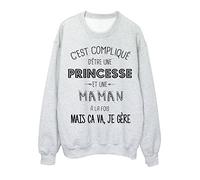Youdesign FR Sweat-Shirt C'est compliquée une princesse et une MAMAN a la fois ref 1906 - S