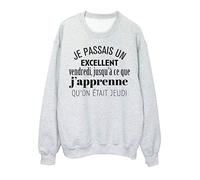 YouDesign Sweat shirt imprimé humour citation Je passais un excellent vendredi jusqu'à ce que j'apprenne qu'on était jeudi ref 2610 - XL