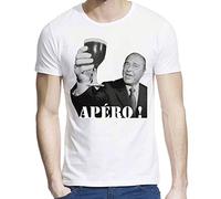 YouDesign T-Shirt imprimé jacque chirac apéro ref 765 Fabriqué en France - L, Blanc