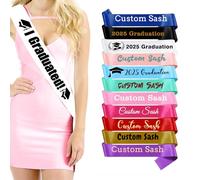 Youdian Écharpe personnalisée en satin avec texte personnalisé pour remise de diplôme, anniversaire, enterrement de vie de jeune fille, mariées