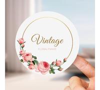 Youdian Lot de 60 à 240 étiquettes autocollantes personnalisées pour logo et nom d'entreprise, fête d'anniversaire, bougies de bébé, boîtes cadeaux, étiquettes de remerciement, étiquettes