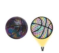 Youding Basket-ball réfléchissant | Basketball lumineux - Basketball lumineux avec bonne élasticité, cuir résistant à l'usure, jeu avec bon effet réfléchissant à prendre