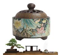 Youding Brûleur d'Encens en | Support Décoratif pour Encens Coil,Plateau Émaillé Porcelaine Décor Esthétique Design Rond pour Intérieur Maison Appui de Fenêtre Salle de Yoga Table de Thé Zen