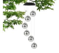Youding Carillon à vent solaire | Boule disco lumières cloches vent, lumière suspendue carillon à énergie solaire imperméable pour décoration jardin extérieur