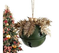 Youding Cloches de Noël - Décoration de Noël en métal avec grelot - Pendentifs en forme de clochette avec cône de pin - Pour intérieur, extérieur, porte, arbre, maison, étagère, ferme, mariage, fête