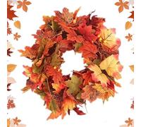 Youding Guirlande de feuilles d'automne - 1,7 m - Guirlande d'automne artificielle avec éclairage LED - Décoration pour la maison, fête d'automne, salon, porte d'entrée, décoration pour mariage